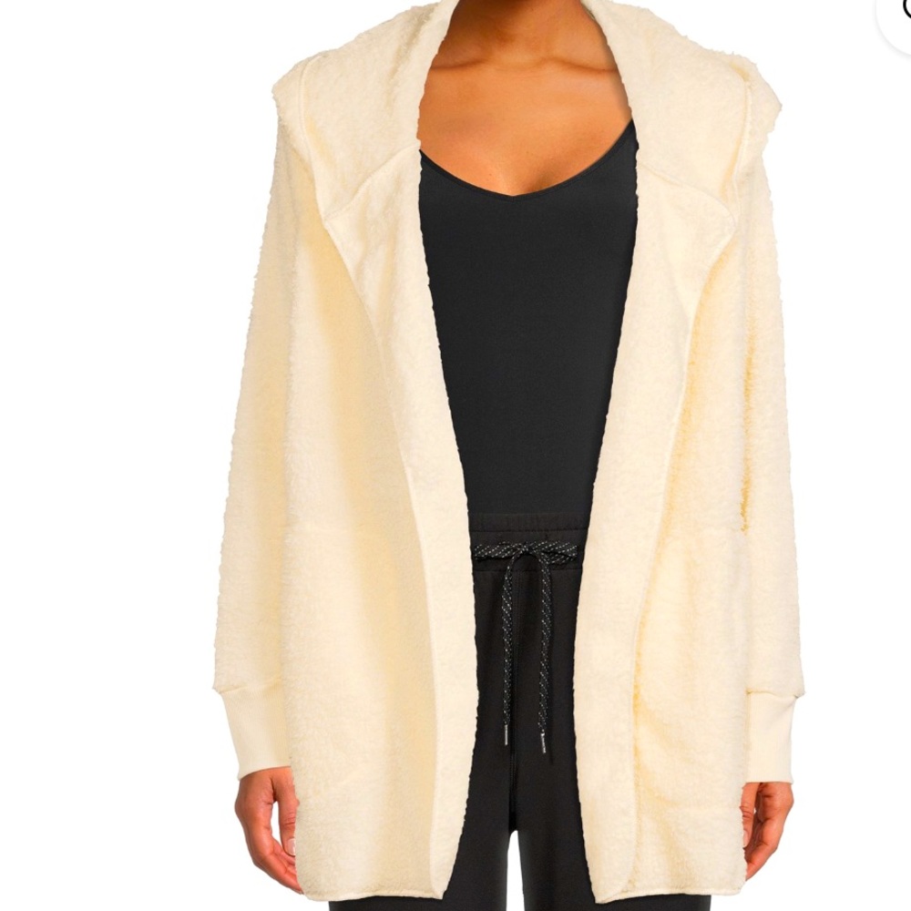 BRAND NEW The Sweatshirt Project Faux Sherpa Open Front Cardigan.  SIZE Small